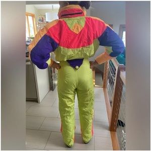 Kucera Designs vintage, neon, custom made ski jumpsuit